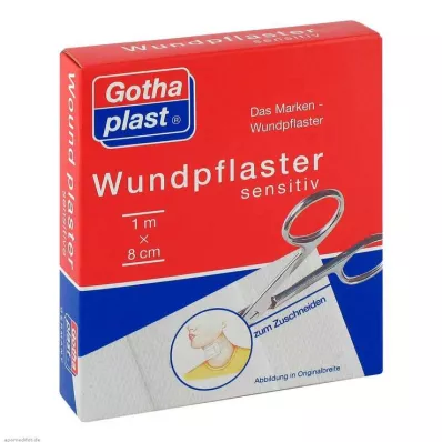 GOTHAPLAST Gesso para feridas sensível 8 cmx1 m corte, 1 pc GOTHAPLAST Gesso para feridas sensível 8 cmx1 m corte, 1 pc