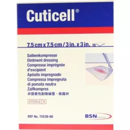 CUTICELL Compressas de pomada 7,5x7,5 cm, 10 unid