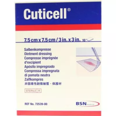 CUTICELL Compressas de pomada 7,5x7,5 cm, 10 unid