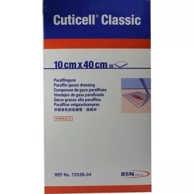 CUTICELL Gaze clássica para feridas 10x40 cm, 10 unidades