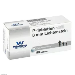P TABLETTEN branco 8 mm, 50 pcs