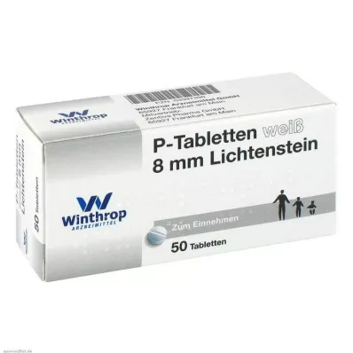 P TABLETTEN branco 8 mm, 50 pcs P TABLETTEN branco 8 mm, 50 pcs