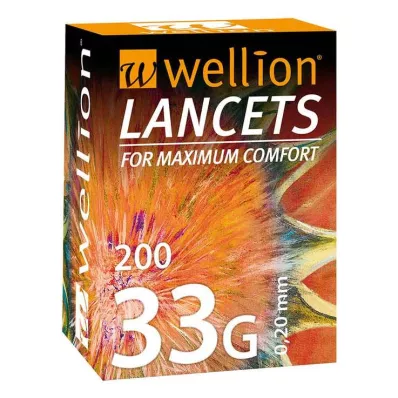 WELLION Lancetas 33 G, 200 unidades