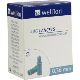 WELLION Lancetas 28 G, 50 unidades