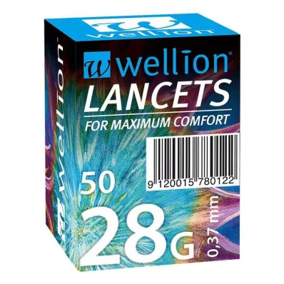 WELLION Lancetas 28 G, 50 unidades