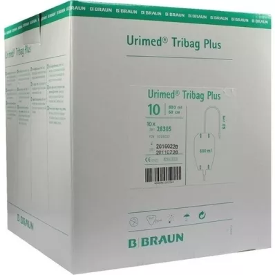 URIMED Saco de urina para pernas Tribag Plus 800ml 60cm estéril, 10 unidades