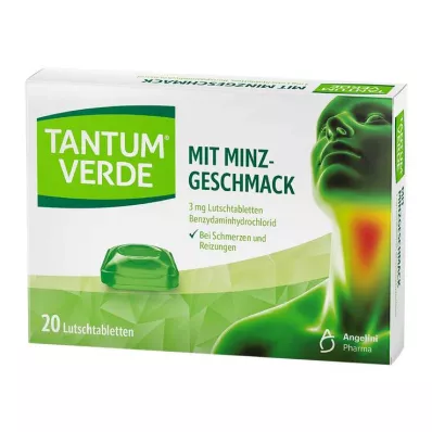 TANTUM VERDE Pastilhas de 3 mg com sabor a menta, 20 unidades TANTUM VERDE Pastilhas de 3 mg com sabor a menta, 20 unidades