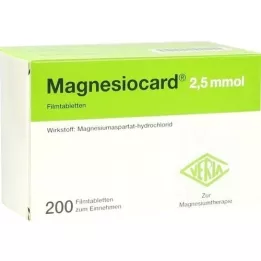 MAGNESIOCARD Comprimidos revestidos por película de 2,5 mmol, 200 unidades