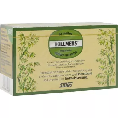 VOLLMERS saco de filtro para chá de aveia verde preparado, 15 unidades