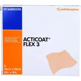 ACTICOAT Ligadura Flex 3 10x10 cm, 5 unidades