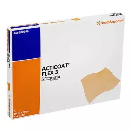 ACTICOAT Ligadura Flex 3 10x10 cm, 5 unidades