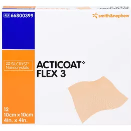 ACTICOAT Ligadura Flex 3 10x10 cm, 12 unidades
