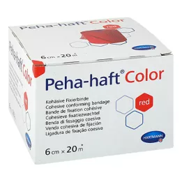 PEHA-HAFT Ligadura de fixação colorida 6 cmx20 m vermelha, 1 pc