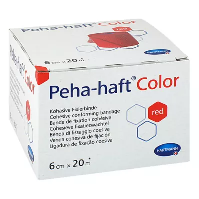 PEHA-HAFT Ligadura de fixação colorida 6 cmx20 m vermelha, 1 pc