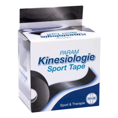 KINESIOLOGIE Fita desportiva 5 cmx5 m preta, 1 pc