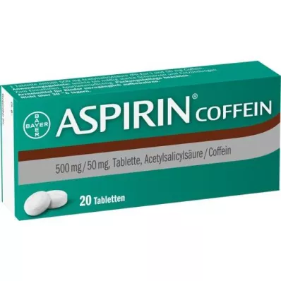 ASPIRIN Comprimidos de cafeína, 20 unidades