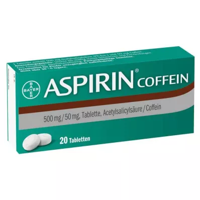 ASPIRIN Comprimidos de cafeína, 20 unidades
