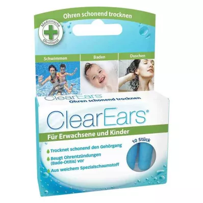 CLEAREARS Tampões para os ouvidos para a remoção de água, 10 pcs CLEAREARS Tampões para os ouvidos para a remoção de água, 10 pcs