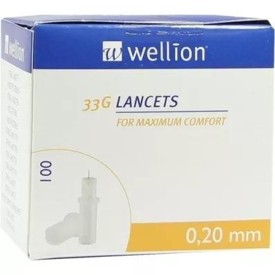 WELLION Lancetas 33 G, 100 unidades