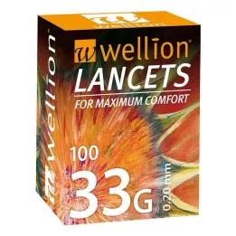 WELLION Lancetas 33 G, 100 unidades