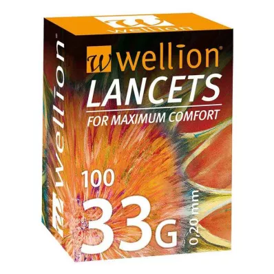 WELLION Lancetas 33 G, 100 unidades