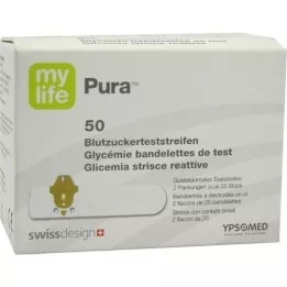 MYLIFE Tiras de teste de glucose no sangue Pura, 50 unidades