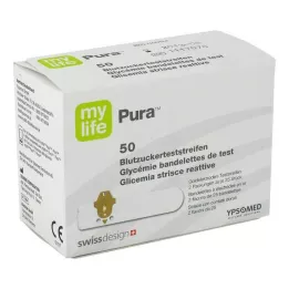 MYLIFE Tiras de teste de glucose no sangue Pura, 50 unidades
