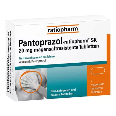 PANTOPRAZOL-ratiopharm SK 20 mg comprimidos com revestimento entérico, 7 unid PANTOPRAZOL-ratiopharm SK 20 mg comprimidos com revestimento entérico, 7 unid