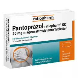 PANTOPRAZOL-ratiopharm SK 20 mg comprimidos com revestimento entérico, 14 unid