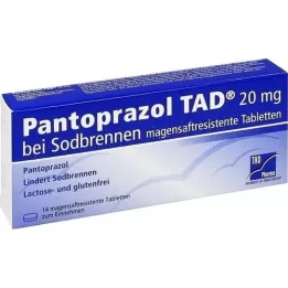 PANTOPRAZOL TAD 20 mg b.Sodbrenn. comprimidos para sumo gástrico, 14 unid