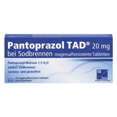 PANTOPRAZOL TAD 20 mg b.Sodbrenn. comprimidos para sumo gástrico, 14 unid PANTOPRAZOL TAD 20 mg b.Sodbrenn. comprimidos para sumo gástrico, 14 unid