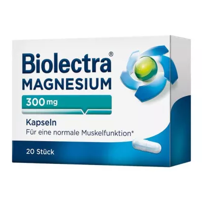 BIOLECTRA Cápsulas de magnésio 300 mg, 20 unid BIOLECTRA Cápsulas de magnésio 300 mg, 20 unid