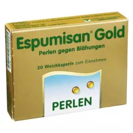ESPUMISAN Pérolas de ouro contra a flatulência, 20 peças