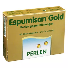 ESPUMISAN Pérolas de ouro contra a flatulência, 40 peças