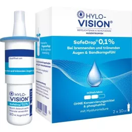 HYLO-VISION Colírio SafeDrop 0,1%, 2X10 ml