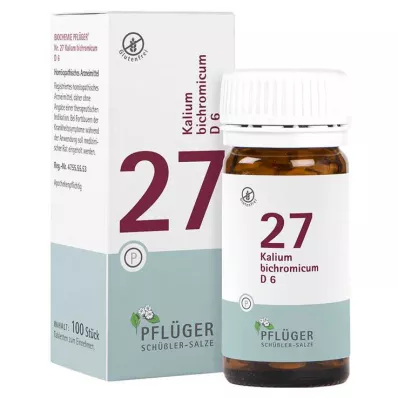BIOCHEMIE Pflüger 27 Potassium bichromicum D 6 comprimidos, 100 unid BIOCHEMIE Pflüger 27 Potassium bichromicum D 6 comprimidos, 100 unid