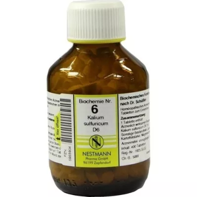 BIOCHEMIE 6 Potassium sulphuricum D 6 Tablets, 400 Capsules
