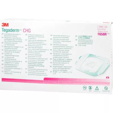 TEGADERM 3M CHG Ligadura de fixação intravenosa 10x12 cm 1658R, 25 unid TEGADERM 3M CHG Ligadura de fixação intravenosa 10x12 cm 1658R, 25 unid