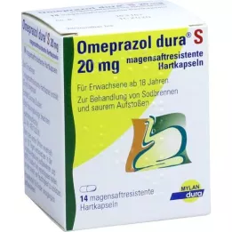 OMEPRAZOL Dura S 20 mg cápsulas duras com revestimento entérico, 14 unidades