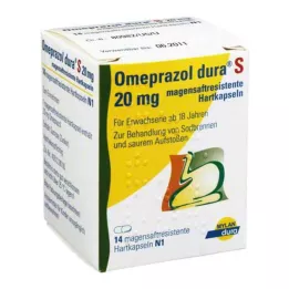 OMEPRAZOL Dura S 20 mg cápsulas duras com revestimento entérico, 14 unidades