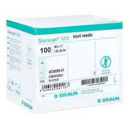 STERICAN Cânulas 18 Gx1 1/2 1.1x40 rombas/blunt, 100 unid