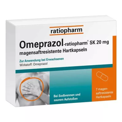OMEPRAZOL-ratiopharm SK 20 mg cápsulas duras de sumo gástrico, 7 unid