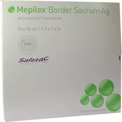 MEPILEX Compressa de espuma Border Sacrum Ag 18x18 cm estéril, 5 unid
