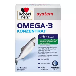 DOPPELHERZ Cápsulas de sistema concentrado de ómega 3, 30 unidades