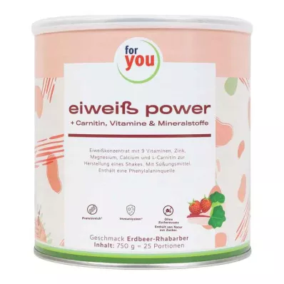FOR YOU pó de morango eiweiß power, 750 g FOR YOU pó de morango eiweiß power, 750 g