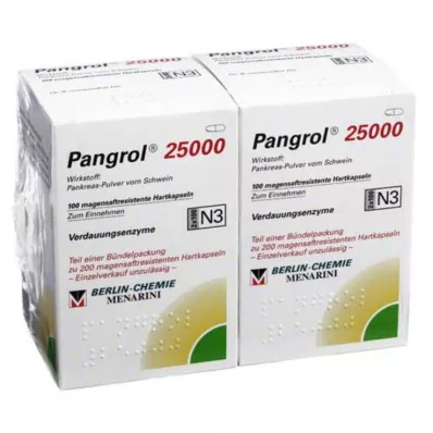 PANGROL 25.000 Cápsulas duras com revestimento entérico, 200 pcs PANGROL 25.000 Cápsulas duras com revestimento entérico, 200 pcs