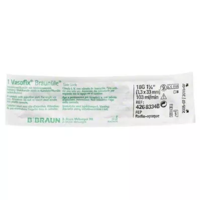 VASOFIX Agulha castanha 18 G 33 mm verde/branca, 1 unid VASOFIX Agulha castanha 18 G 33 mm verde/branca, 1 unid