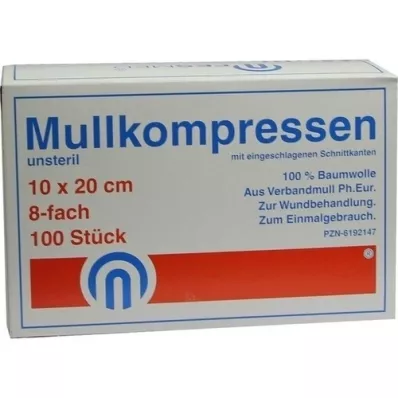 MULLKOMPRESSEN ES 10x20 cm não estéril 8x, 100 unidades