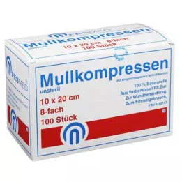 MULLKOMPRESSEN ES 10x20 cm não estéril 8x, 100 unidades