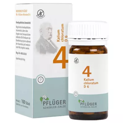 BIOCHEMIE Pflüger 4 Clorato de potássio D 6 Comprimidos, 100 Cápsulas BIOCHEMIE Pflüger 4 Clorato de potássio D 6 Comprimidos, 100 Cápsulas